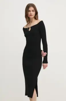 Boss Orange rochie culoarea negru, mini, mulata, 50531453 imagine