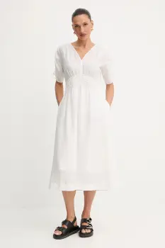 BOSS Orange rochie culoarea roz, midi, evazati imagine