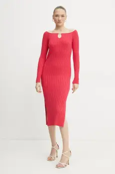 Boss Orange rochie culoarea roz, mini, mulata, 50531453 imagine