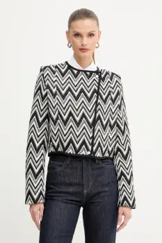 BOSS Orange sacou culoarea negru, un singur rand de nasturi, cu imprimeu, 50547702 imagine