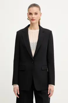 BOSS Orange sacou culoarea negru, un singur rand de nasturi, uni, 50549396 imagine