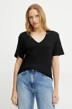 BOSS Orange tricou de in femei, culoarea negru, 50538645 imagine