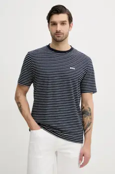 BOSS Orange tricou din bumbac barbati, culoarea albastru marin, modelator, 50499334 imagine