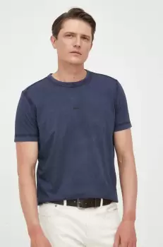 Boss Orange tricou din bumbac BOSS ORANGE culoarea albastru marin, neted imagine