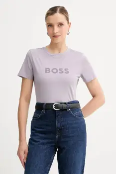 BOSS Orange tricou din bumbac BOSS ORANGE culoarea violet, 50501139 imagine
