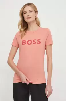 Boss Orange tricou din bumbac BOSS ORANGE femei, culoarea rosu imagine
