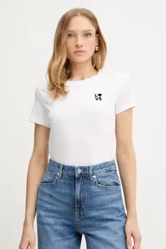 BOSS Orange tricou din bumbac culoarea alb, 50545288 imagine