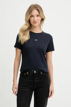 BOSS Orange tricou din bumbac culoarea bleumarin, 50547547 imagine