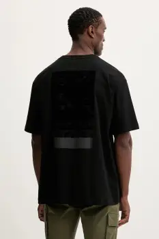 BOSS Orange tricou din bumbac culoarea negru, cu imprimeu, 50551370 imagine