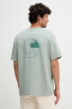 BOSS Orange tricou din bumbac culoarea verde, cu imprimeu, 50551637 imagine