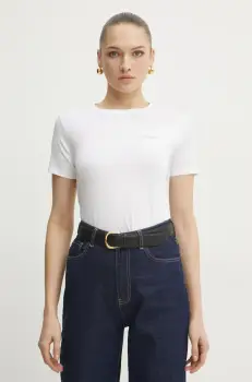 BOSS Orange tricou din bumbac femei, culoarea alb, 50535322 imagine