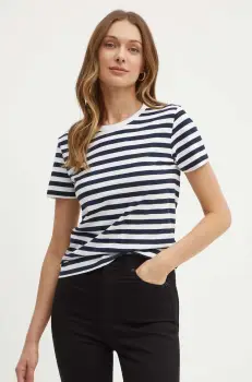 Boss Orange tricou din bumbac femei, culoarea albastru marin, 50504192 imagine