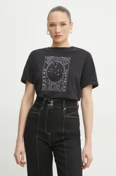 BOSS Orange tricou din bumbac femei, culoarea negru, 50535106 imagine