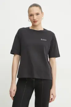 BOSS Orange tricou din bumbac femei, culoarea negru, 50535106 imagine