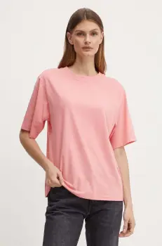 Boss Orange tricou din bumbac femei, culoarea roz, 50523256 imagine