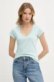 BOSS Orange tricou din bumbac femei, culoarea turcoaz, 50540432 imagine