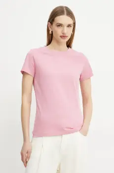 BOSS Orange tricou din bumbac femei, culoarea violet, 50506973 imagine