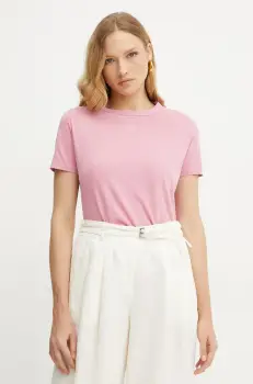 BOSS Orange tricou din bumbac femei, culoarea violet, 50540260 imagine