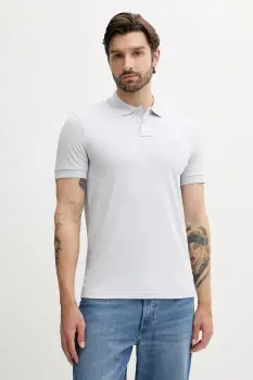 BOSS Orange tricou polo barbati, culoarea albastru, uni, 50507803 imagine