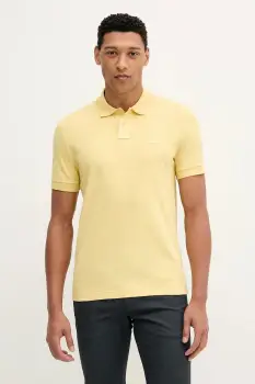 BOSS Orange tricou polo barbati, culoarea galben, uni, 50507803 imagine