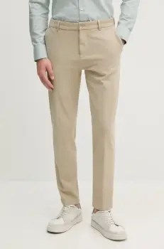 BOSS pantaloni barbati, culoarea bej, drept, 50534870 imagine