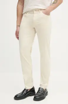 BOSS pantaloni barbati, culoarea bej, drept, 50538370 imagine