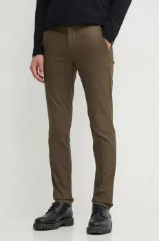 BOSS pantaloni barbati, culoarea verde, cu fason chinos imagine