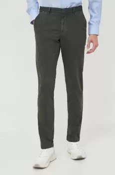 BOSS pantaloni barbati, culoarea verde, mulata imagine