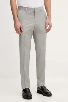 BOSS pantaloni cu lana culoarea gri, cu fason chinos, 50557407 imagine