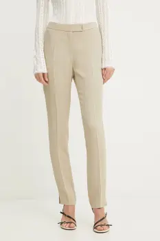 BOSS pantaloni culoarea bej, mulata, high waist, 50541990 imagine