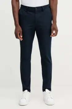 BOSS pantaloni culoarea bleumarin, cu fason chinos, 50543945 imagine