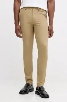 BOSS pantaloni culoarea bleumarin, cu fason chinos, 50543945 imagine