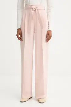 BOSS pantaloni culoarea negru, drept, high waist, 50479405 imagine