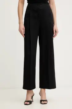 BOSS pantaloni culoarea negru, drept, high waist, 50551913 imagine