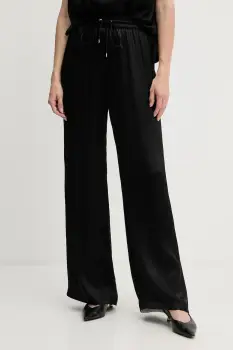 BOSS pantaloni culoarea negru, lat, high waist, 50541835 imagine