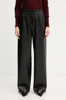 BOSS pantaloni culoarea negru, lat, high waist, 50548123 imagine