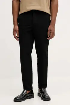 BOSS pantaloni culoarea negru, mulata, 50555014 imagine