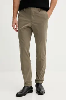 BOSS pantaloni de catifea cord barbati, culoarea verde, drepti 50551683 imagine