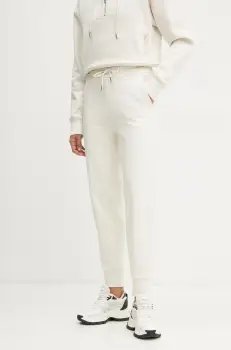 BOSS pantaloni de trening din bumbac culoarea bej, neted, 50532200 imagine