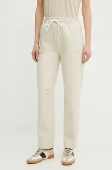 BOSS pantaloni de trening femei, culoarea bej, melanj, 50537486 imagine