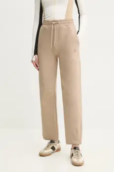 BOSS pantaloni de trening femei, culoarea bej, melanj, 50537486 imagine