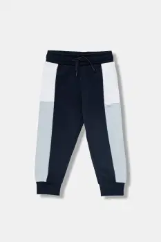 BOSS pantaloni de trening pentru bebelusi culoarea bleumarin, cu imprimeu, J52429 imagine