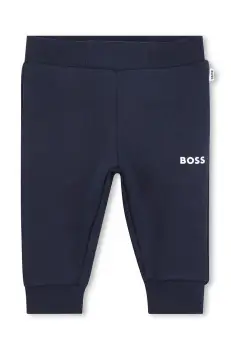 BOSS pantaloni de trening pentru bebelusi culoarea bleumarin, uni, J52072 imagine
