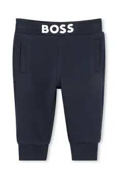 BOSS pantaloni de trening pentru bebelusi culoarea bleumarin, uni, J52079 imagine