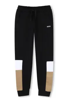 BOSS pantaloni de trening pentru copii culoarea negru, cu imprimeu, J52290 imagine