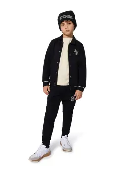 BOSS pantaloni de trening pentru copii culoarea negru, cu imprimeu, J52291 imagine