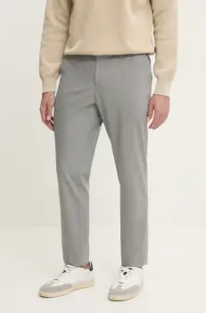 BOSS pantaloni din lana culoarea gri, mulata, 50535709 imagine