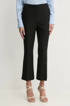 BOSS pantaloni femei, culoarea negru, fason tigareta, high waist, 50537898 imagine