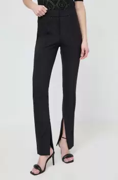 BOSS pantaloni femei, culoarea negru, mulata, high waist imagine