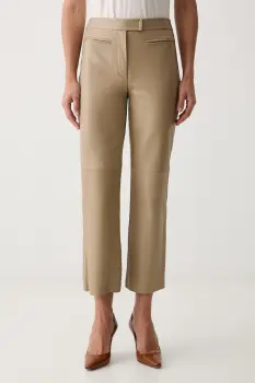 BOSS pantaloni pentru femei din piele Simary imagine